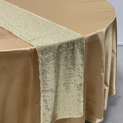 120 inch Heavy Duty Round Satin Table Cloth - Gold