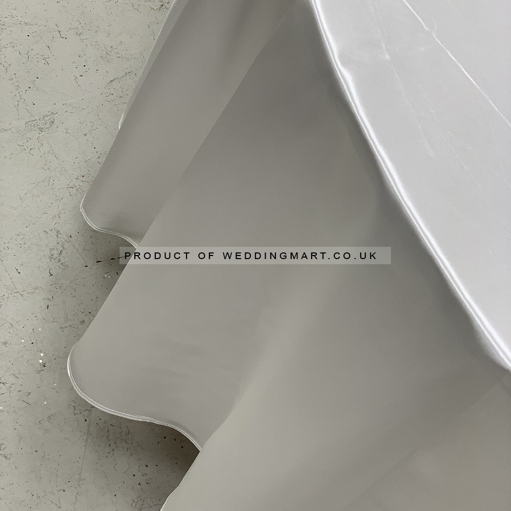 120 inch Heavy Duty Round Satin Table Cloth - White