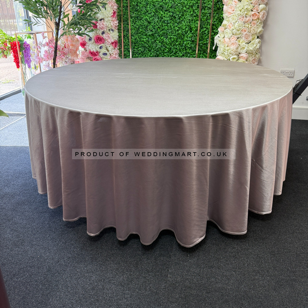 120 inch Heavy Duty Round Satin Table Cloth - Silver