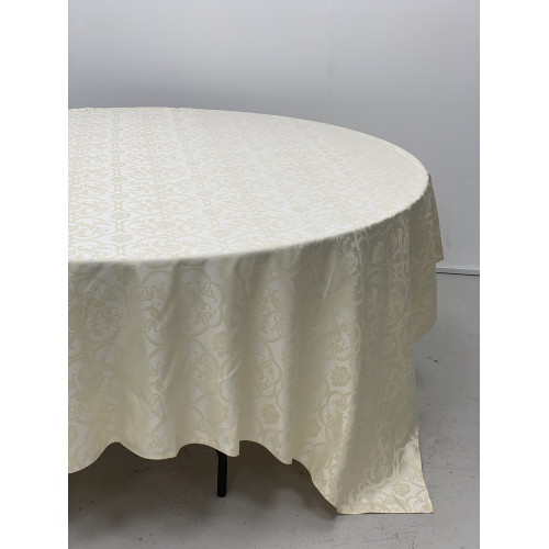 90inch x 90inch Premium Jacquard Damask Tablecloth - IVORY