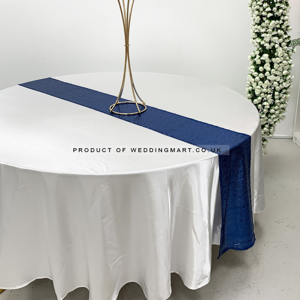 Royal Blue Sequin Table Runners – Wholesale Sequin Table Runners for Wedding Decorators | WeddingMart
