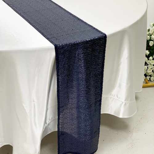 Navy Blue Sequin Table Runners