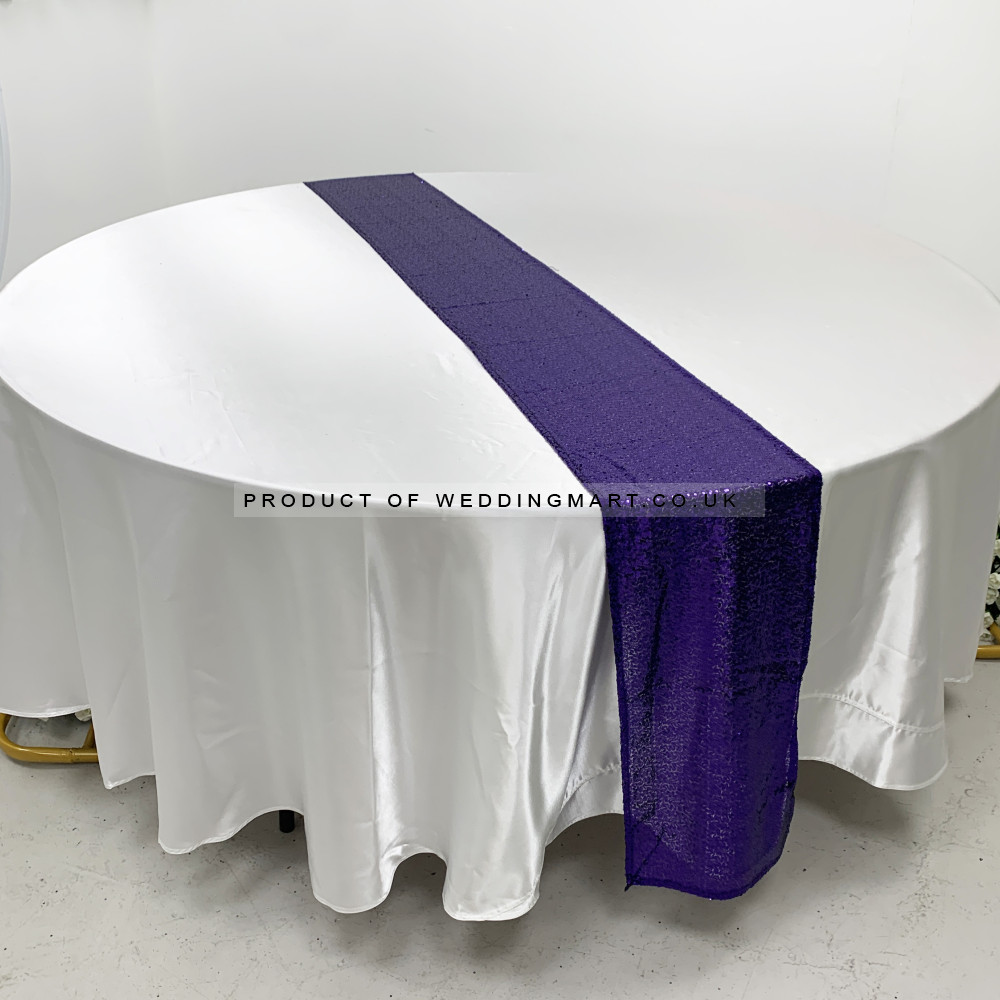 Purple Sequin Table Runners – Wholesale Sequin Table Runners for Wedding Decorators | WeddingMart