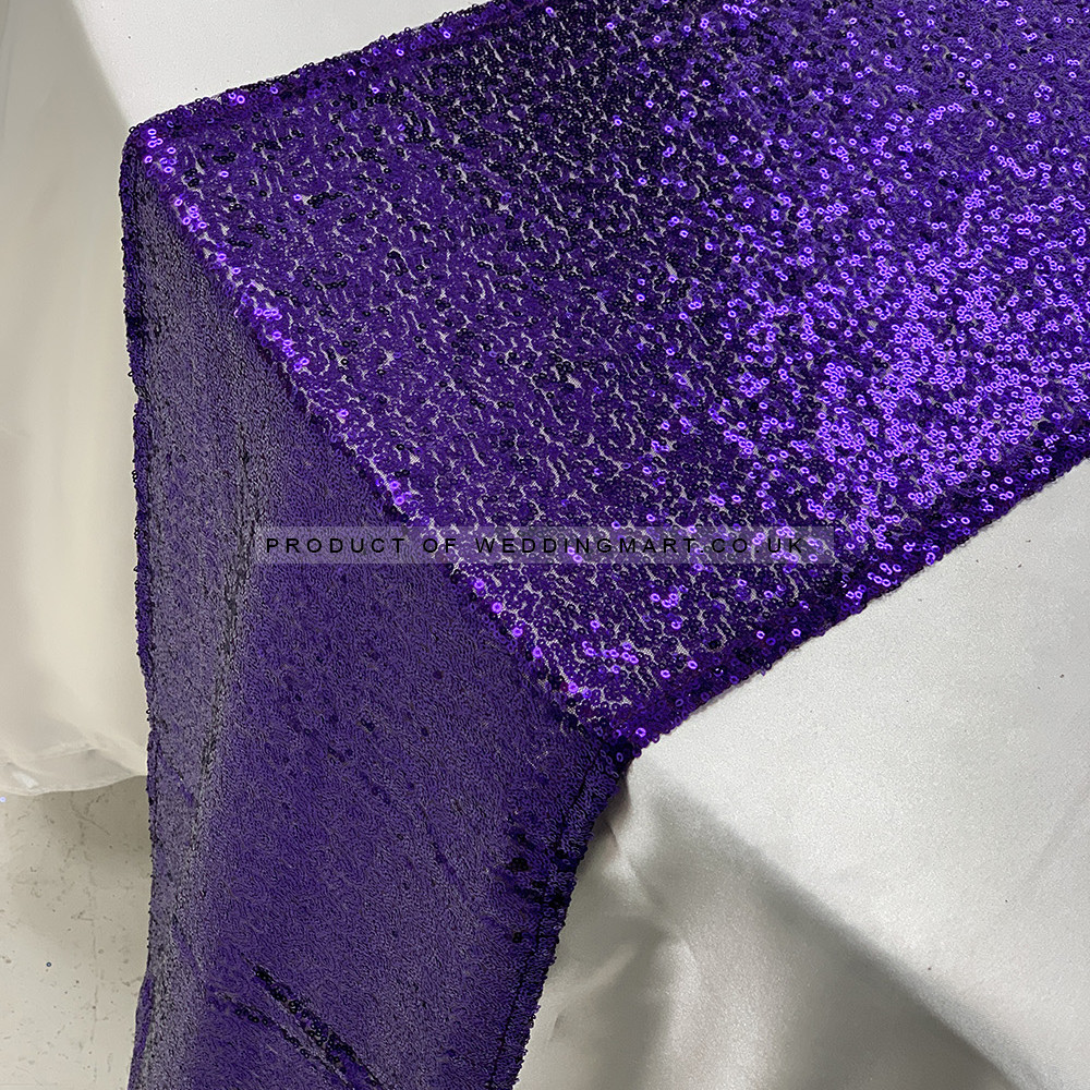Purple Sequin Table Runners – Wholesale Sequin Table Runners for Wedding Decorators | WeddingMart
