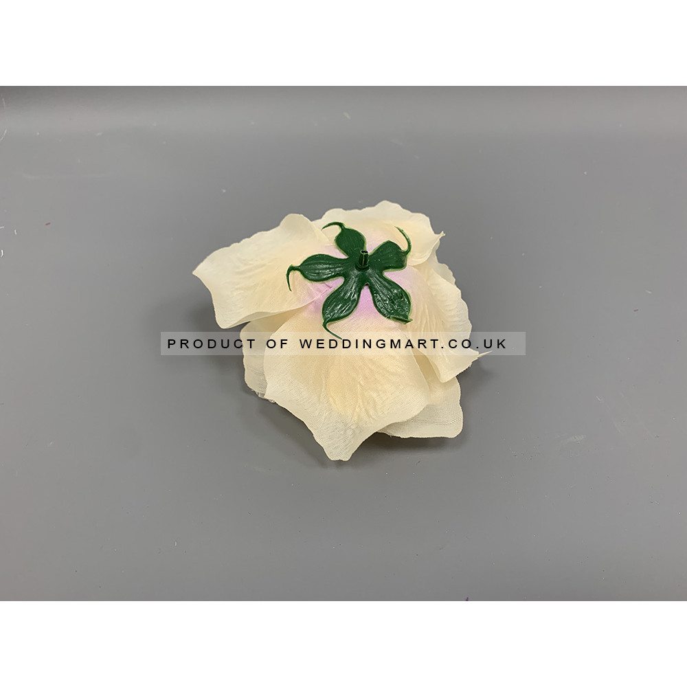 Artificial Peach French Rose Heads - Pack of 12
