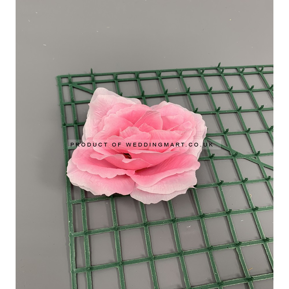 Artificial Pink French Rose Heads - Pack of 12