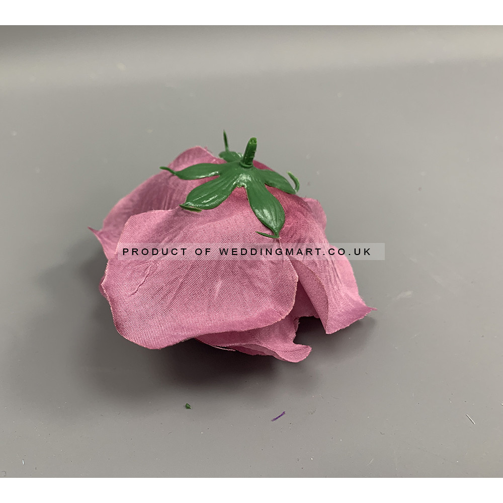 Artificial Mauve French Rose Heads - Pack of 12