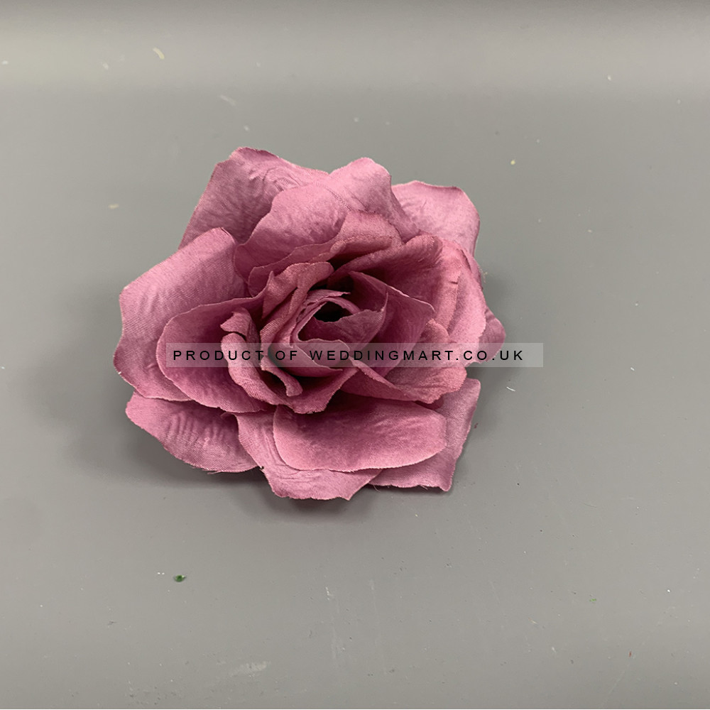 Artificial Mauve French Rose Heads - Pack of 12 – Wholesale French Roses for Wedding Decorators | WeddingMart