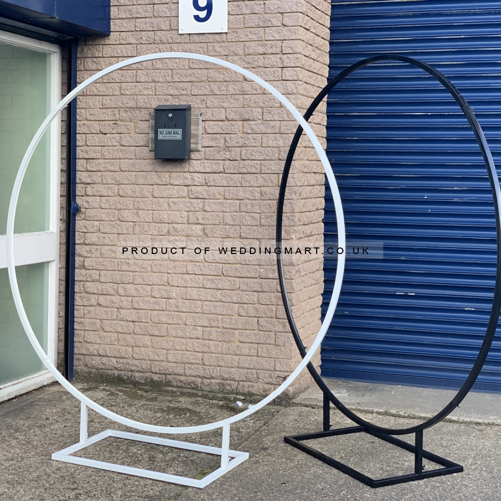 180cm Budget Wedding Floral Backdrop Hoop - WHITE  [B GRADE - CLEARANCE]