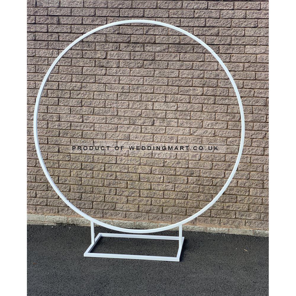 180cm Budget Wedding Floral Backdrop Hoop - WHITE  [B GRADE - CLEARANCE]