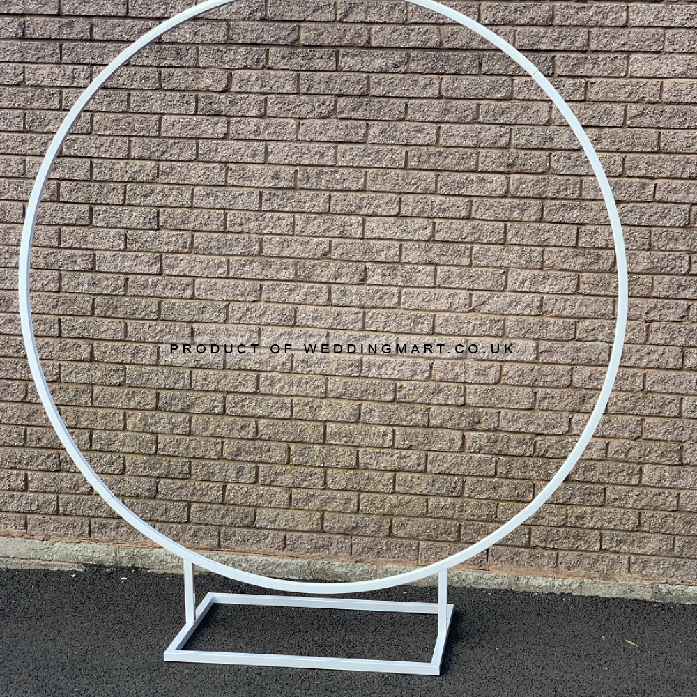 180cm Budget Wedding Floral Backdrop Hoop - WHITE  [B GRADE - CLEARANCE]
