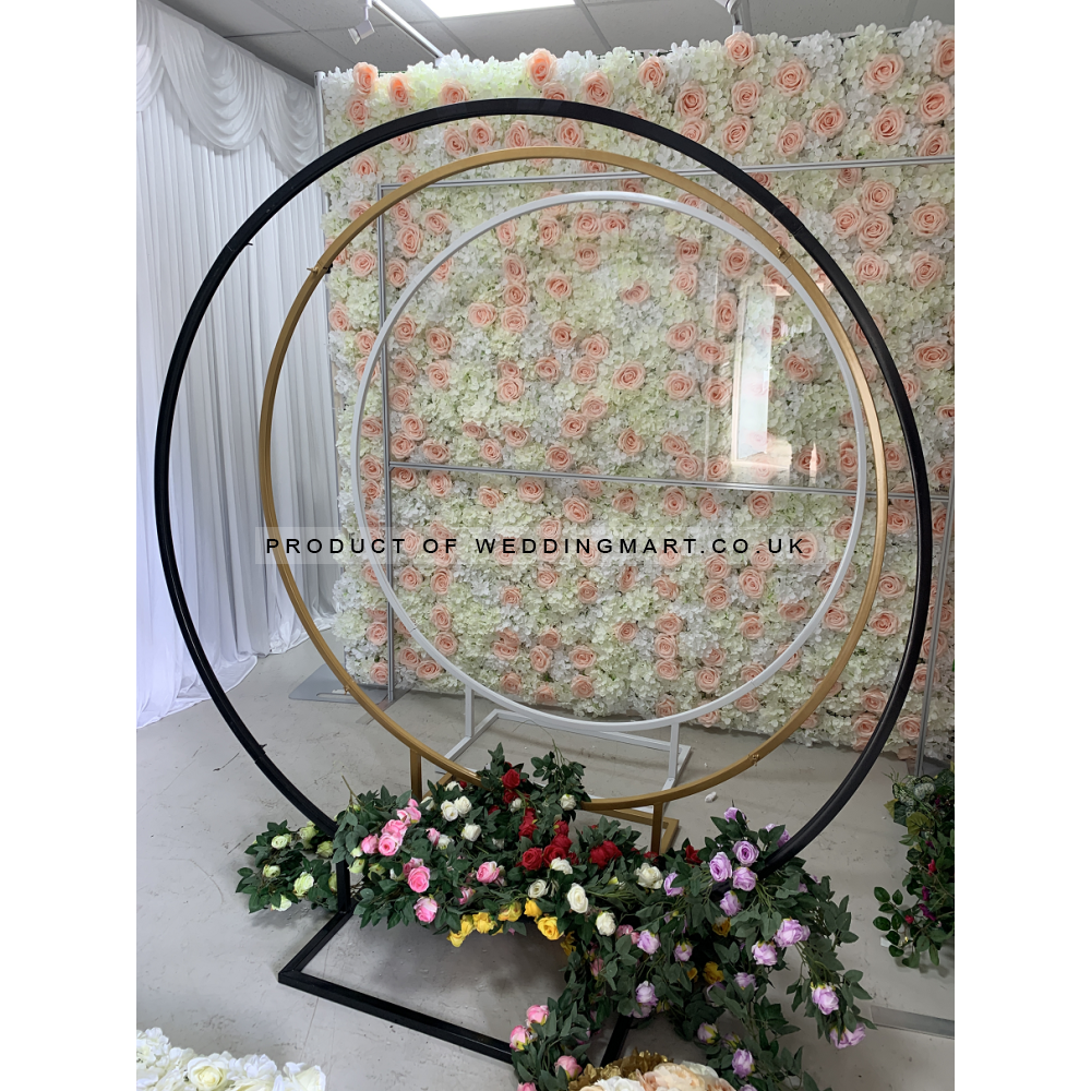 180cm Black Metal Balloon Hoop Stand | Moongate Arch & Round Backdrop Frame