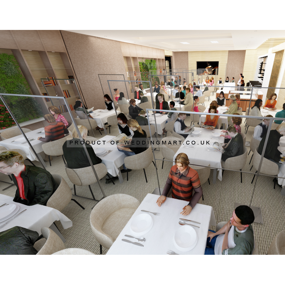 Half Screen Floor Standing Sneeze Guard 2000mm x 2000mm