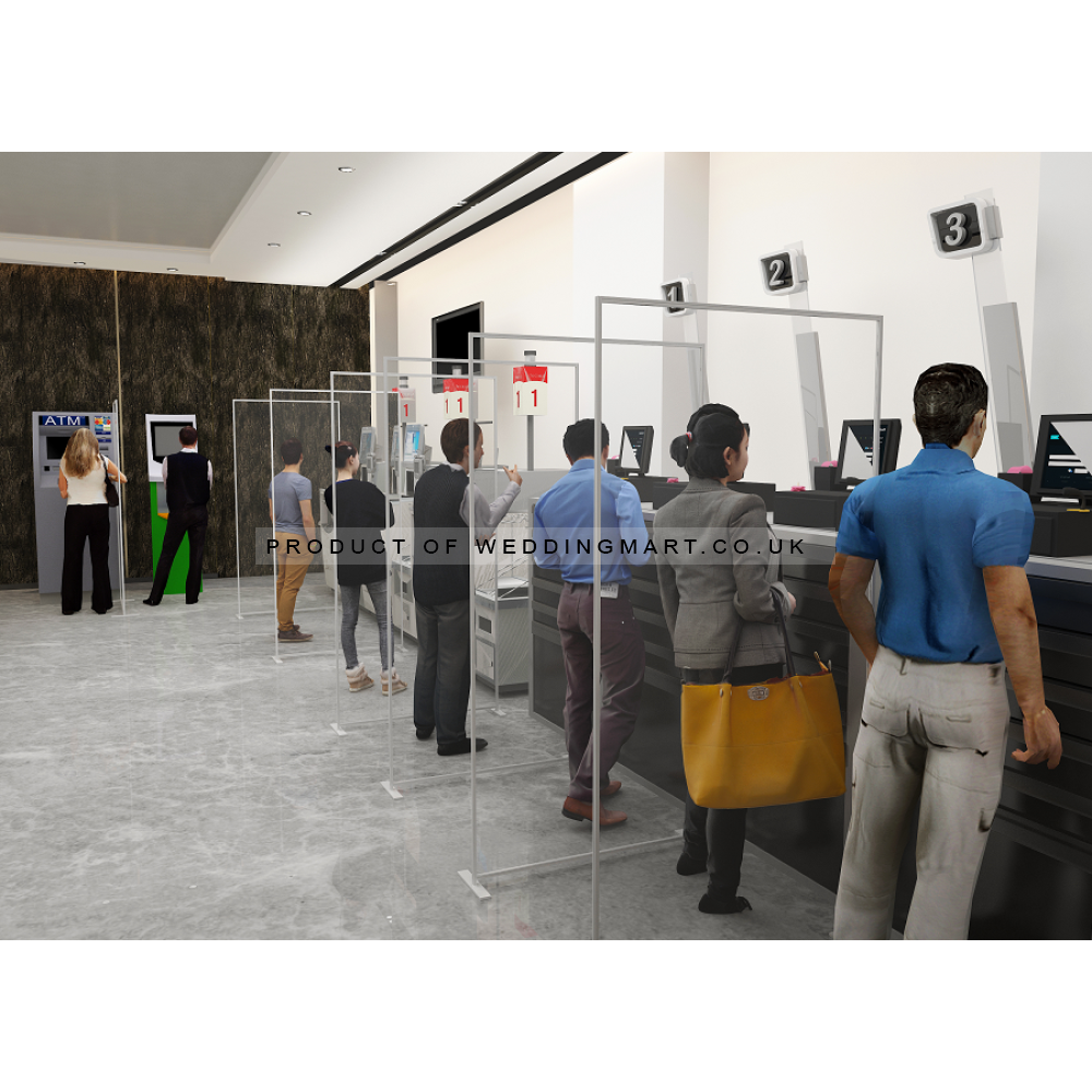 Floor Standing Sneeze Guard Screens for Self Checkout