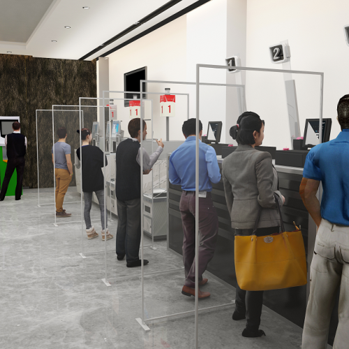 Floor Standing Sneeze Guard Screens for Self Checkout Floor Standing Sneeze Guard Screens for Self Checkout