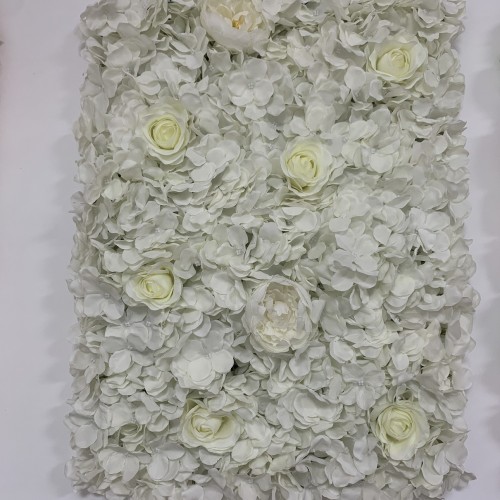 3D Ivory Rose Hydrangea and Peony Flower Wall Panel [Model FLP801] 