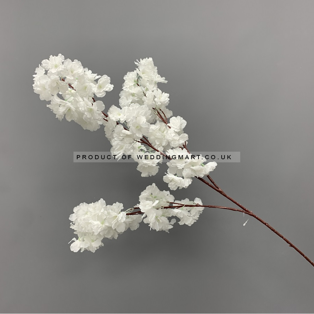 100cm Artificial Cherry Blossom Branch - WHITE