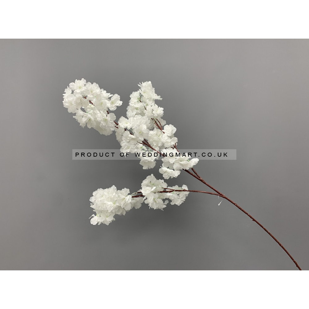 100cm Artificial Cherry Blossom Branch - WHITE