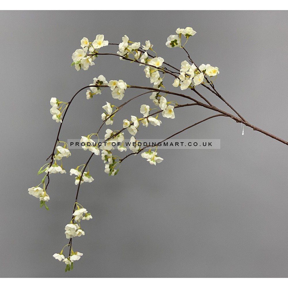 110cm Dwarf Ivory Weeping Cherry Blossom Branch