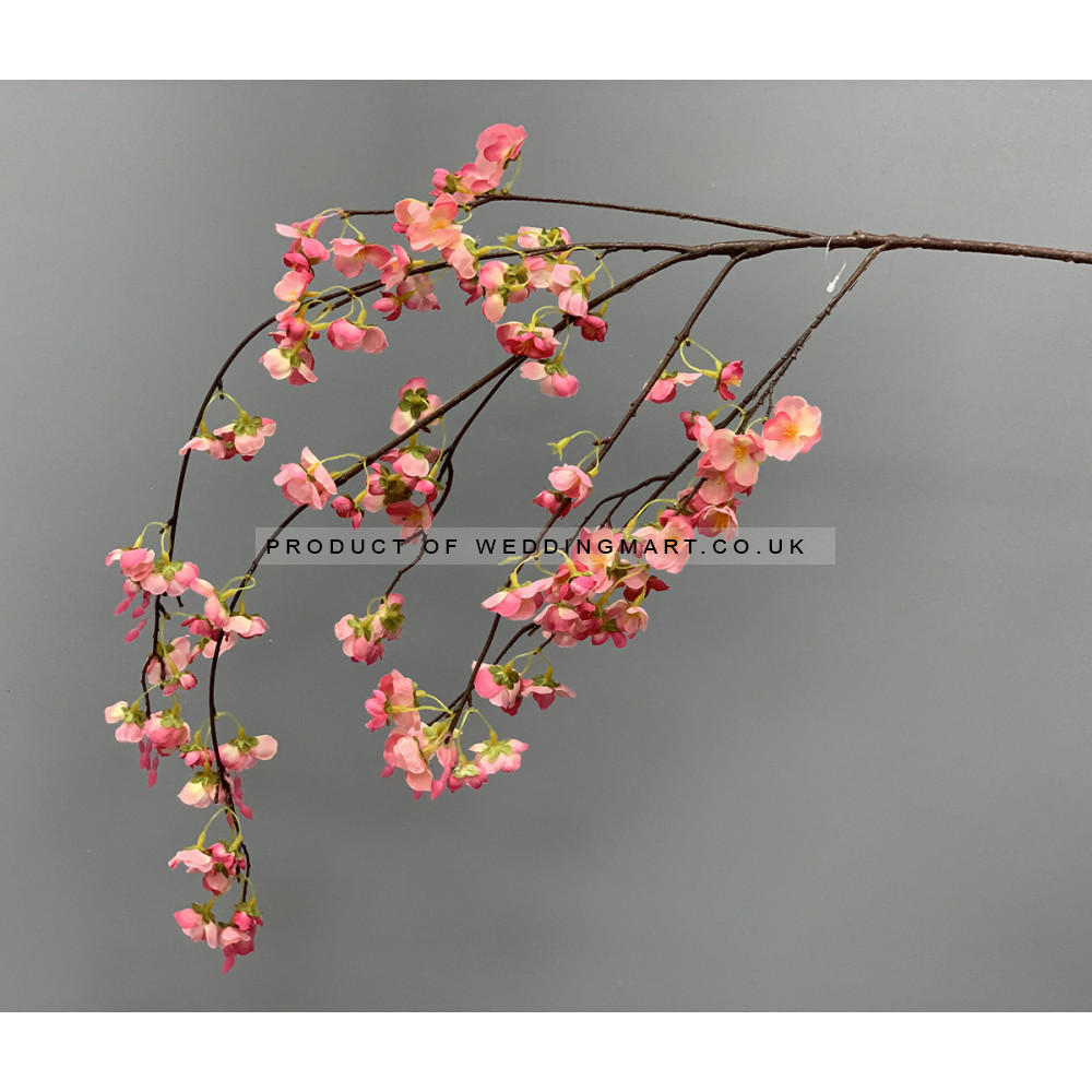 110cm Dwarf Weeping Cherry Blossom Branch - Dark Pink
