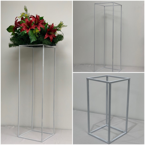 Budget Rectangular Metal Centrepiece Stands - Set of 4 - WHITE