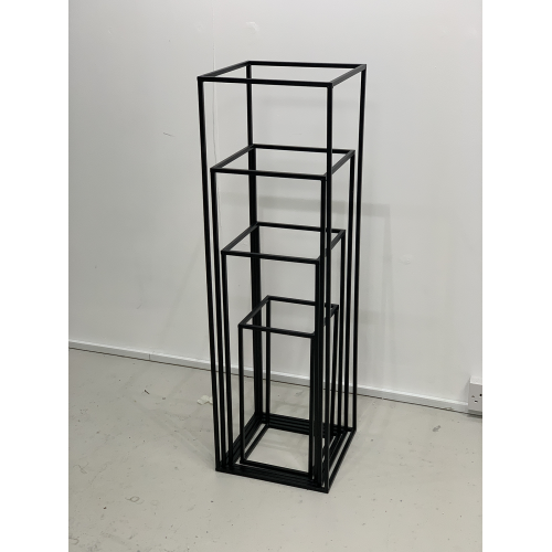 Budget Rectangular Metal Centrepiece Stands - Set of 4 - BLACK