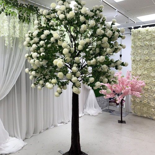 200cm Large Artificial Rose Tree - IVORY