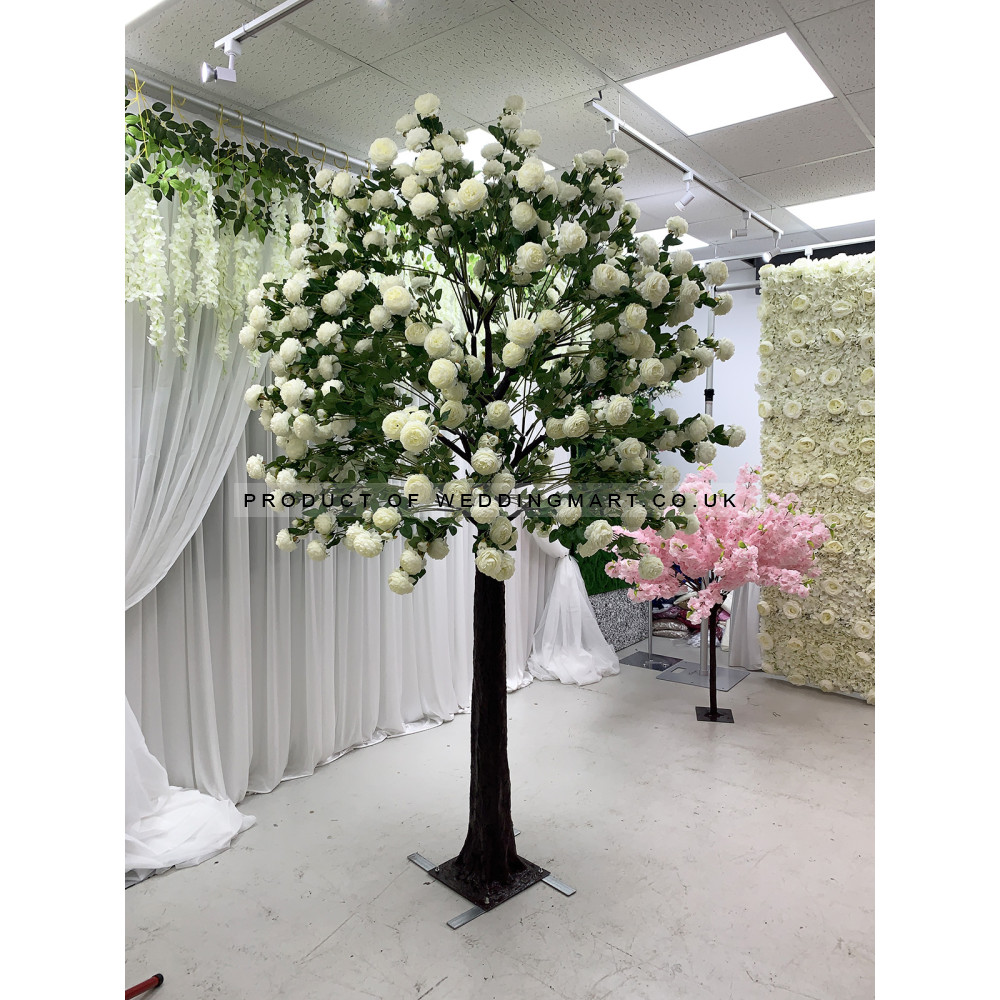 200cm Large Artificial Rose Tree - IVORY