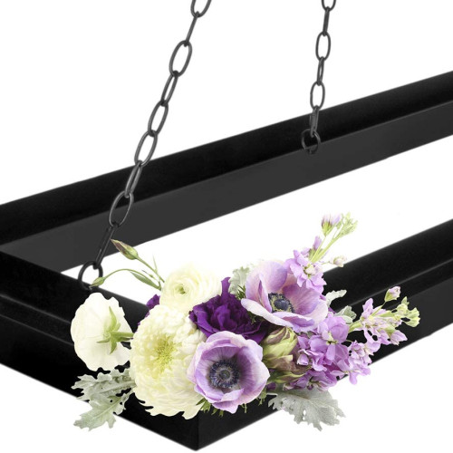 Hanging Floral Suspended Chandelier Frame - Black – Wholesale Decorative Wedding Frames & Panels for Wedding Decorators | WeddingMart