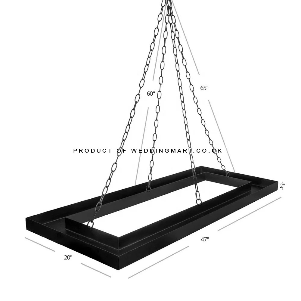 Hanging Floral Suspended Chandelier Frame - Black