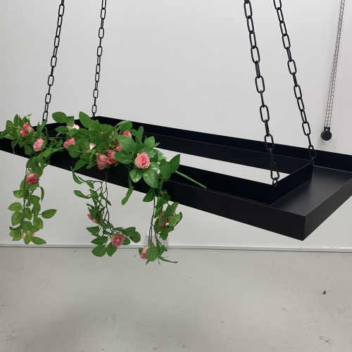 Hanging Floral Suspended Chandelier Frame - Black