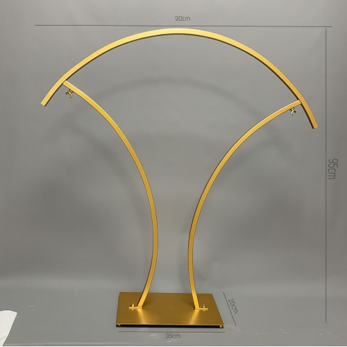 95cm Tall Curvy Wedding Flower Centerpice Stand - GOLD