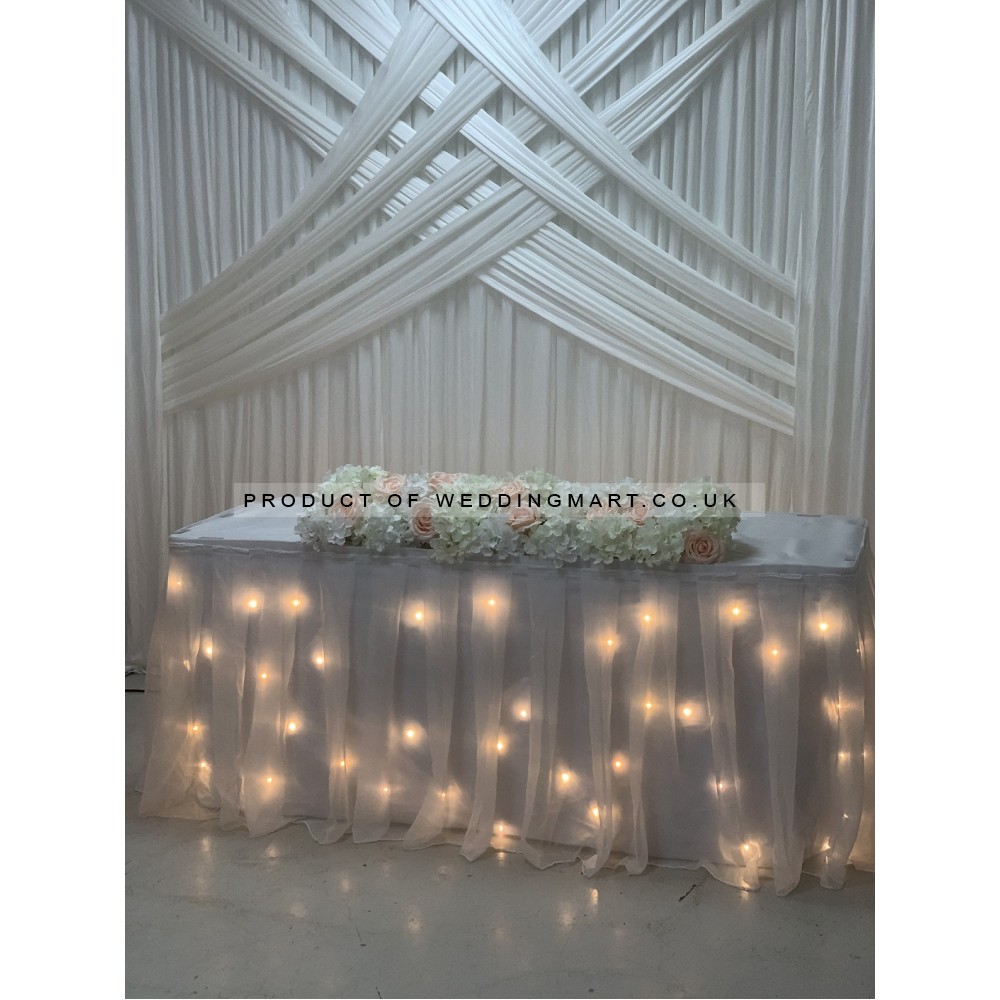 6M LED Starlight Wedding Top Table Skirt