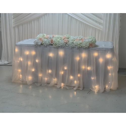 6M LED Starlight Wedding Top Table Skirt - Warm White