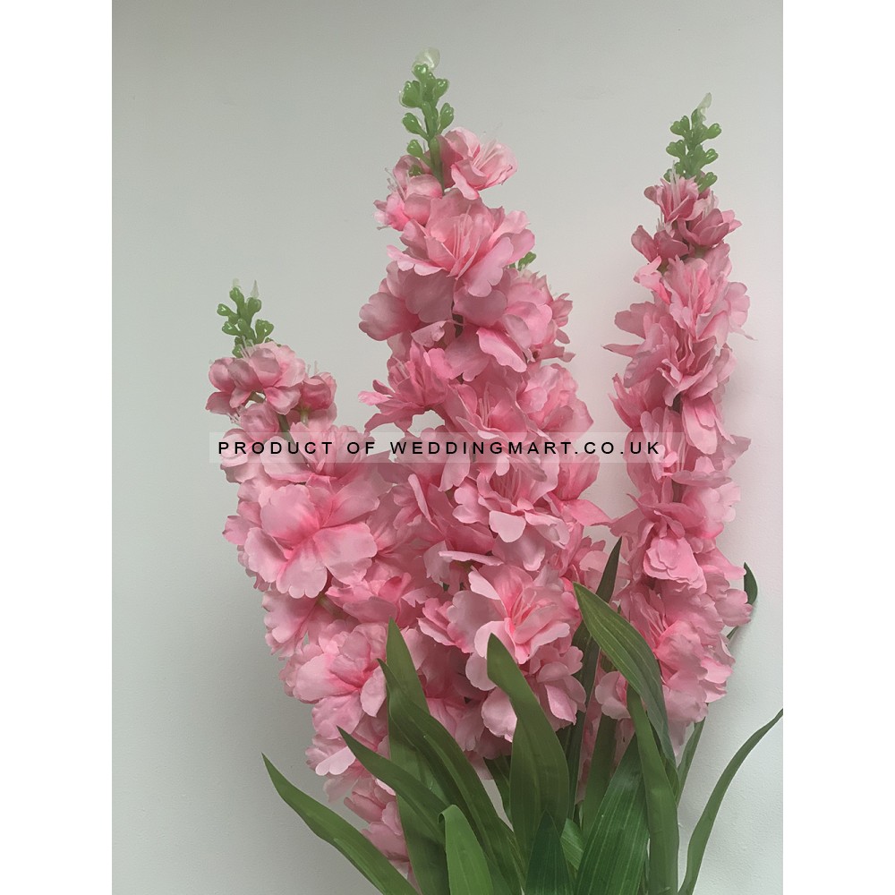 90cm Artificial Faux Pink Delphinium Flower Stem