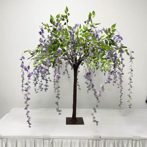 130cm Delux Weeping Wisteria Tree with Interchangable Branches - Purple – Wholesale Cherry Blossom Tree Centrepieces for Wedding Decorators | WeddingMart