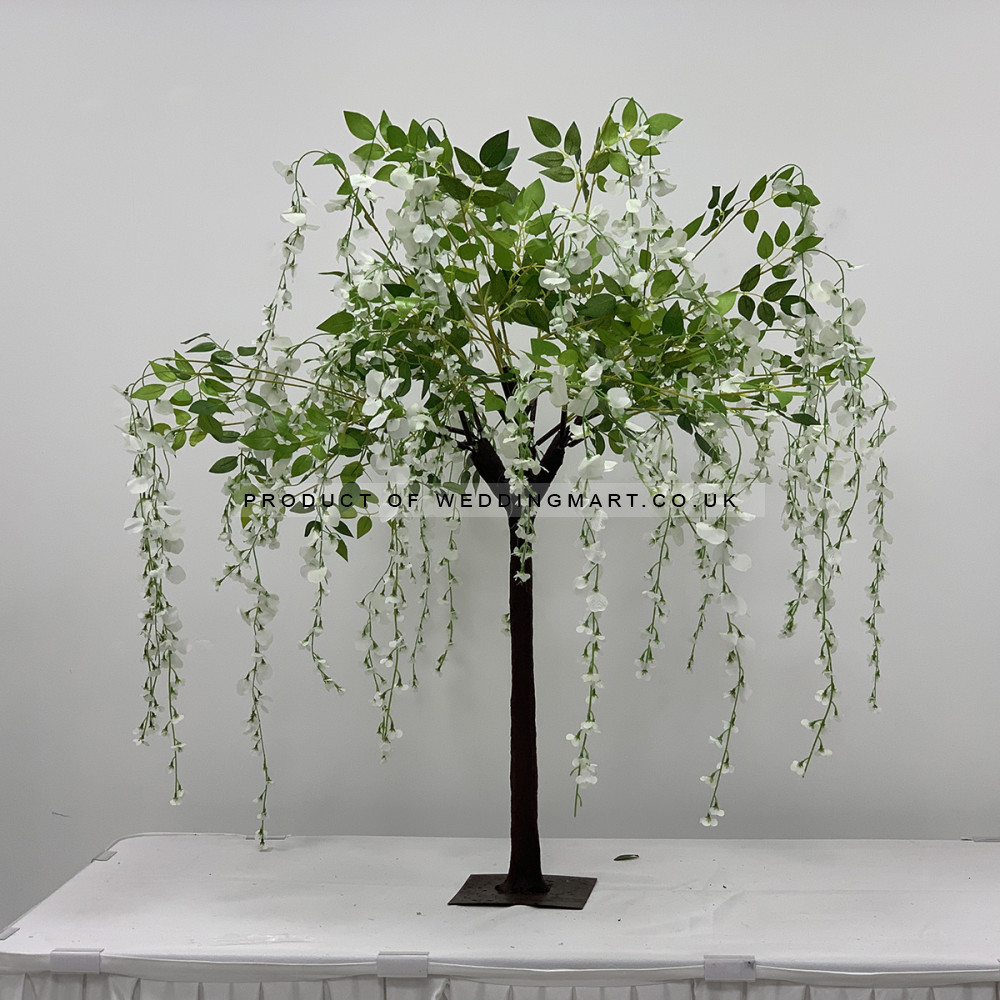 130cm Delux Weeping Wisteria Tree with Interchangable Branches - Ivory – Wholesale Cherry Blossom Tree Centrepieces for Wedding Decorators | WeddingMart