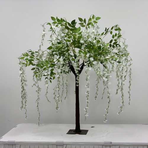 130cm Delux Weeping Wisteria Tree with Interchangable Branches - Ivory – Wholesale Cherry Blossom Tree Centrepieces for Wedding Decorators | WeddingMart