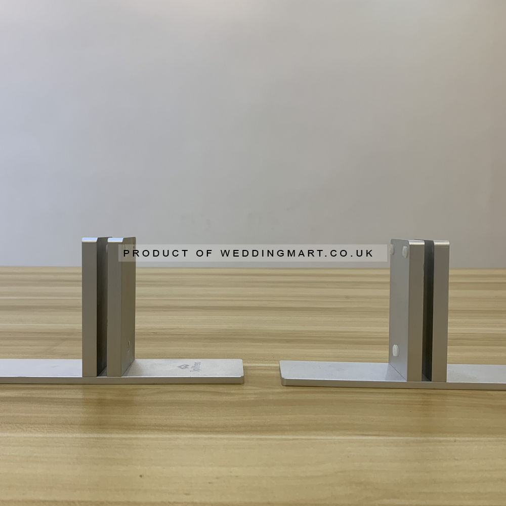 1000mm (w) x 800mm (h) Hanging Acrylic Sneeze Guard Screen with Aluminium Table Stands – Wholesale Pipe and Drape Accessories for Wedding Decorators | WeddingMart