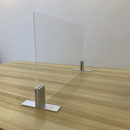 1000mm (w) x 800mm (h) Hanging Acrylic Sneeze Guard Screen with Aluminium Table Stands – Wholesale Pipe and Drape Accessories for Wedding Decorators | WeddingMart