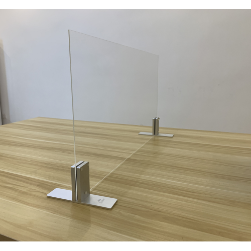 1000mm (w) x 800mm (h) Hanging Acrylic Sneeze Guard Screen with Aluminium Table Stands