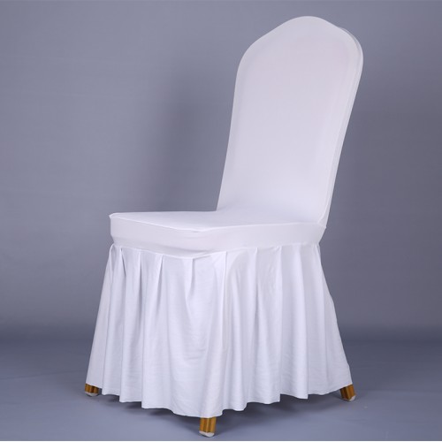 Pleated Skirt Chair Covers - WHITE
