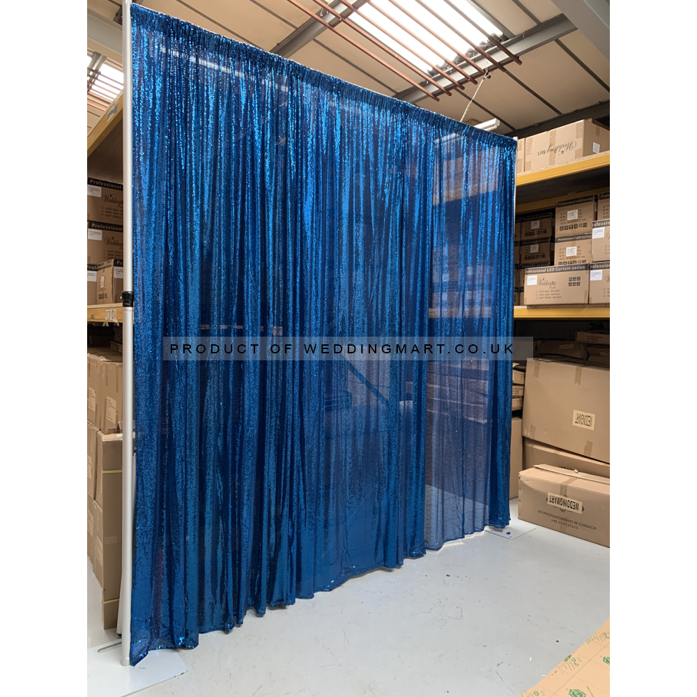 6mx3m Royal Blue Sequin Wedding Backdrop Curtain