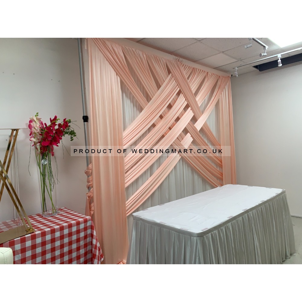 5M High 3M Long White Pleated Wedding Backdrop Curtain