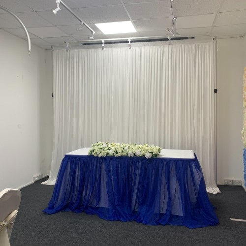 3m (w) x 5m (h) Wedding Backdrop Curtain - White