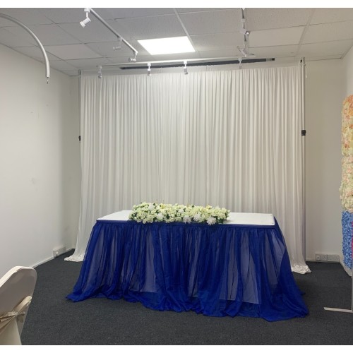 3m (w) x 5m (h) Wedding Backdrop Curtain - White