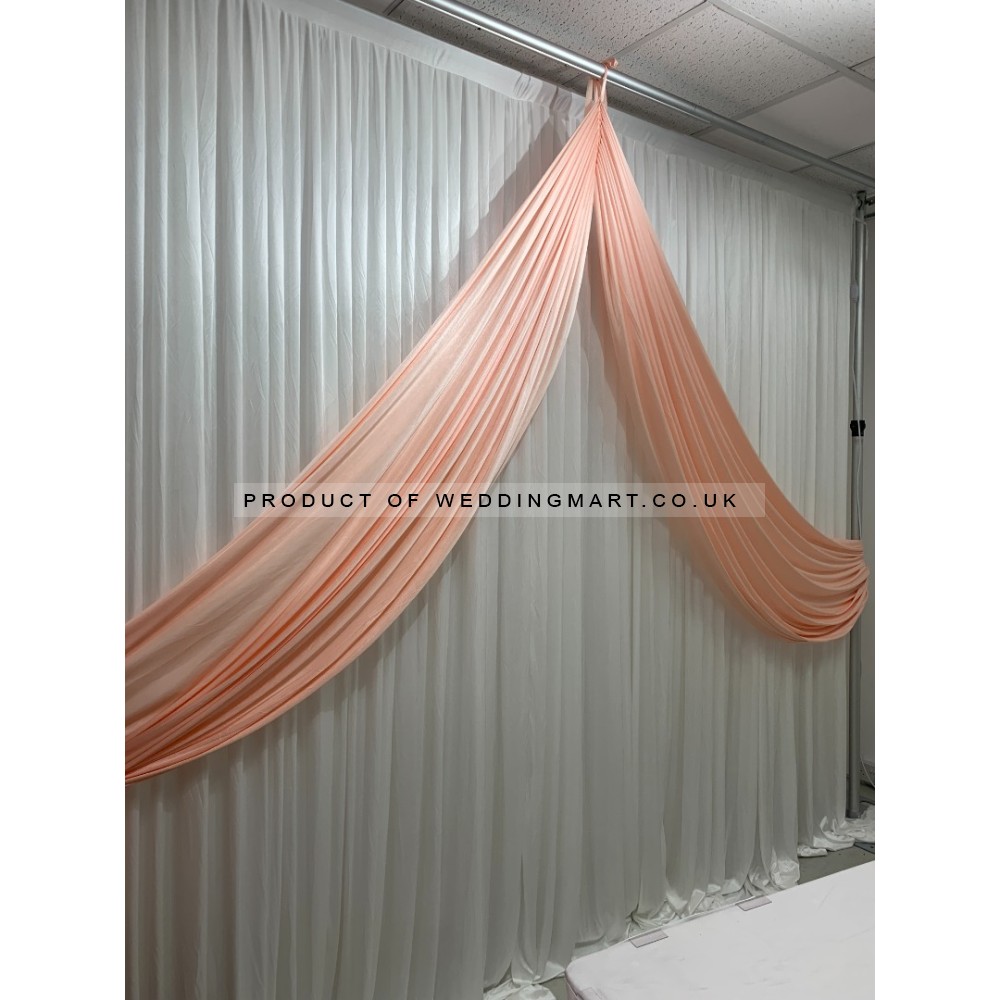 5M High 3M Long White Pleated Wedding Backdrop Curtain