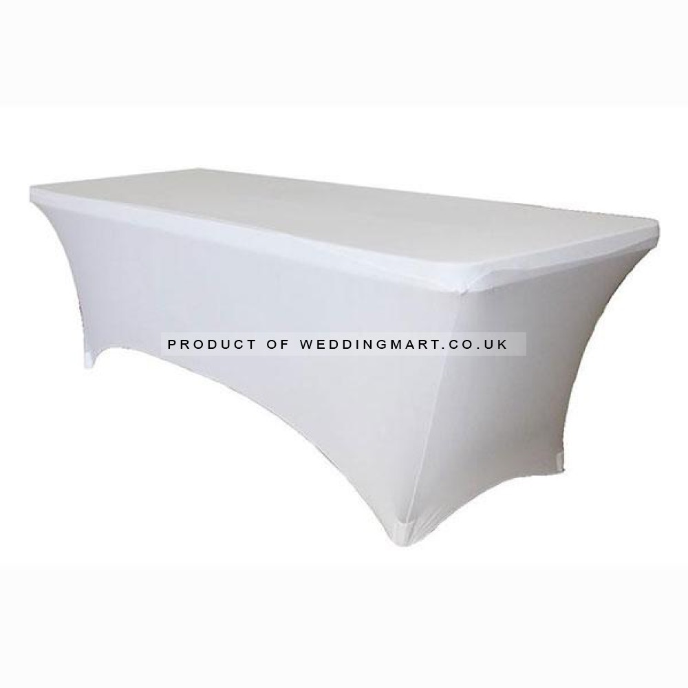 6ft White Spandex Table Covers