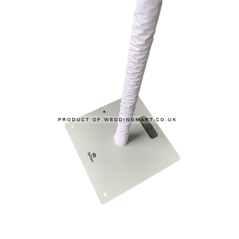 Stretch Fit Pipe and Drape Upright Stand Cover - White – Wholesale Pipe and Drape Accessories for Wedding Decorators | WeddingMart