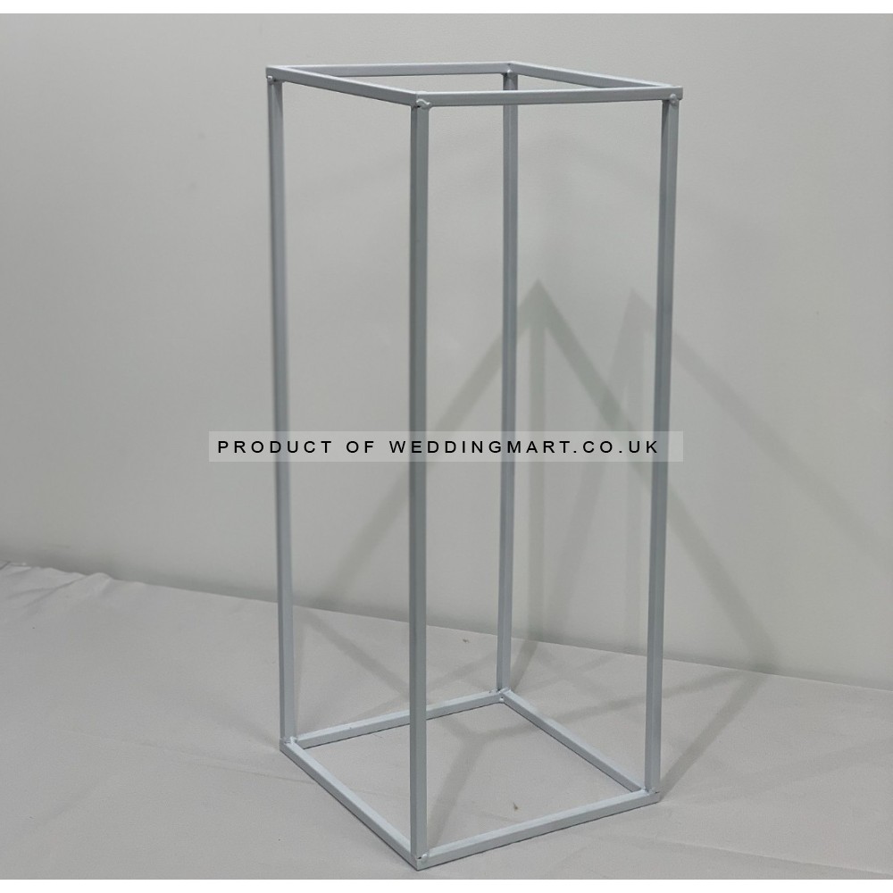 100cm  White Budget Rectangular Metal Centrepiece Stands